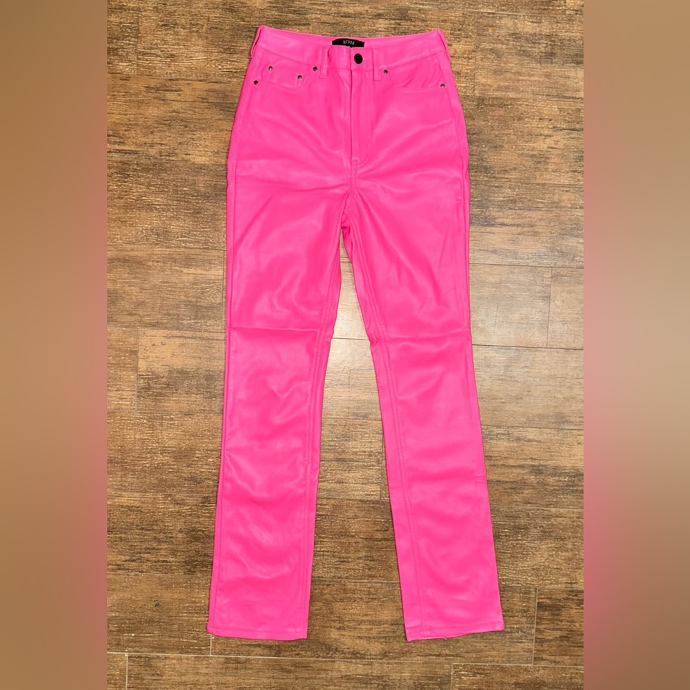 AFRM Hot Pink Faux Leather Pants